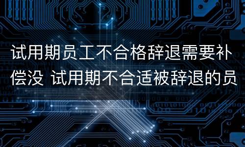 试用期员工不合格辞退需要补偿没 试用期不合适被辞退的员工要求赔偿吗