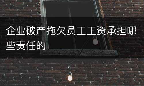 企业破产拖欠员工工资承担哪些责任的