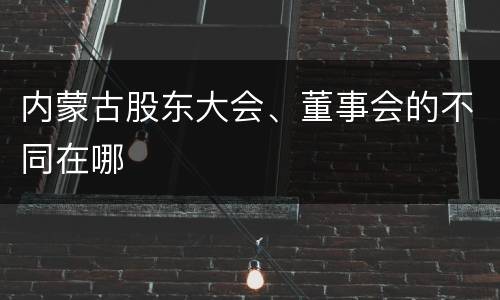 内蒙古股东大会、董事会的不同在哪