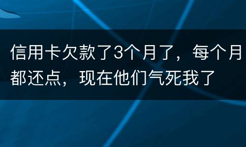 信用卡欠款了3个月了,每个月都还点,现在他们气死我了
