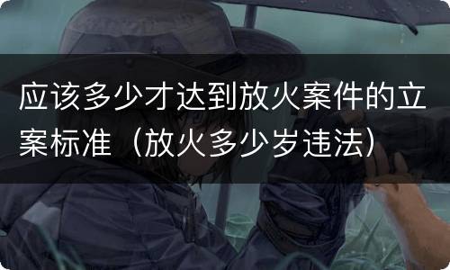 应该多少才达到放火案件的立案标准（放火多少岁违法）