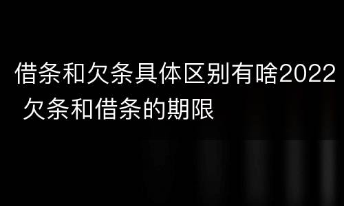 借条和欠条具体区别有啥2022 欠条和借条的期限