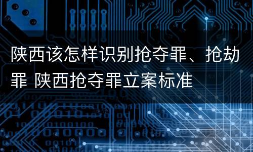 陕西该怎样识别抢夺罪、抢劫罪 陕西抢夺罪立案标准