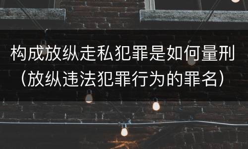 构成放纵走私犯罪是如何量刑（放纵违法犯罪行为的罪名）