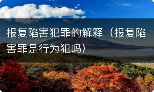 报复陷害犯罪的解释（报复陷害罪是行为犯吗）