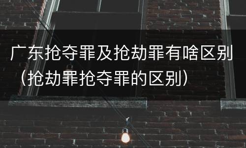 广东抢夺罪及抢劫罪有啥区别（抢劫罪抢夺罪的区别）