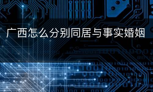 广西怎么分别同居与事实婚姻