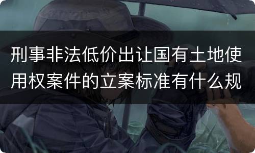 刑事非法低价出让国有土地使用权案件的立案标准有什么规定