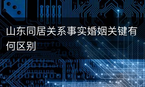 山东同居关系事实婚姻关键有何区别