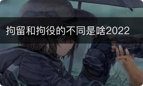 拘留和拘役的不同是啥2022