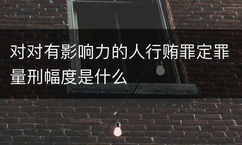 对对有影响力的人行贿罪定罪量刑幅度是什么