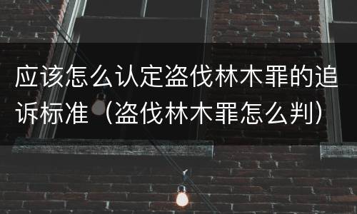应该怎么认定盗伐林木罪的追诉标准（盗伐林木罪怎么判）