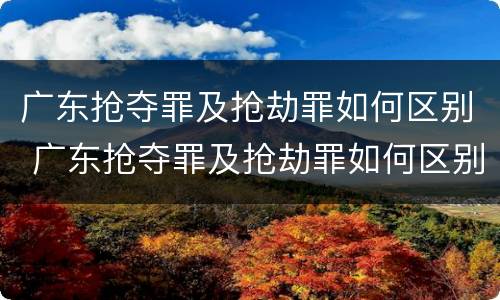 广东抢夺罪及抢劫罪如何区别 广东抢夺罪及抢劫罪如何区别判刑