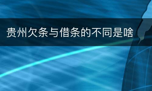 贵州欠条与借条的不同是啥