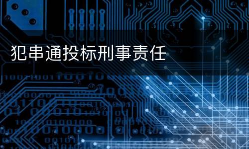 犯串通投标刑事责任