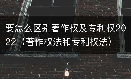 要怎么区别著作权及专利权2022（著作权法和专利权法）