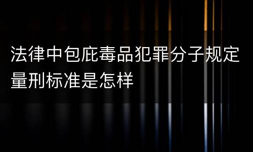 法律中包庇毒品犯罪分子规定量刑标准是怎样