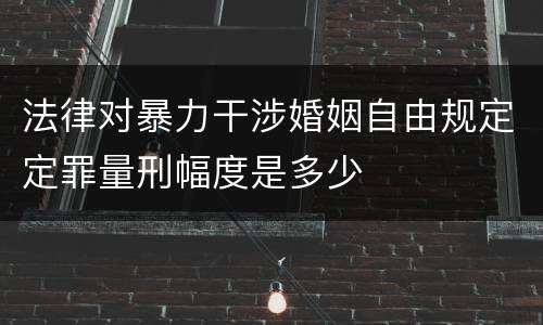 法律对暴力干涉婚姻自由规定定罪量刑幅度是多少