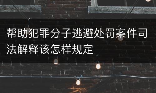 帮助犯罪分子逃避处罚案件司法解释该怎样规定