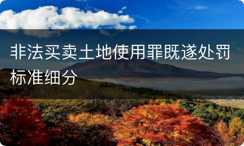 非法买卖土地使用罪既遂处罚标准细分