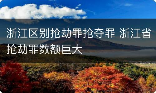 浙江区别抢劫罪抢夺罪 浙江省抢劫罪数额巨大
