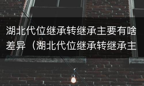 湖北代位继承转继承主要有啥差异（湖北代位继承转继承主要有啥差异吗）