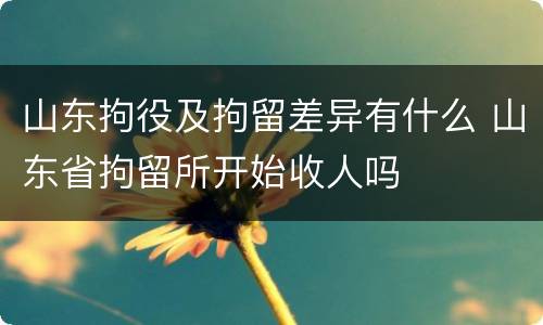 山东拘役及拘留差异有什么 山东省拘留所开始收人吗