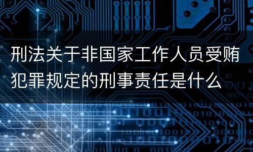 刑法关于非国家工作人员受贿犯罪规定的刑事责任是什么