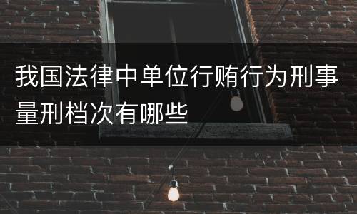 我国法律中单位行贿行为刑事量刑档次有哪些