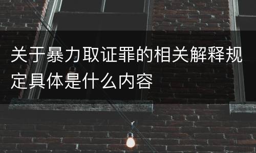 关于暴力取证罪的相关解释规定具体是什么内容