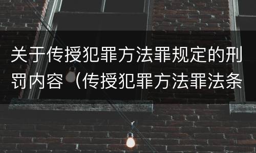关于传授犯罪方法罪规定的刑罚内容（传授犯罪方法罪法条）