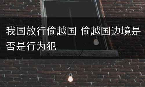 我国放行偷越国 偷越国边境是否是行为犯