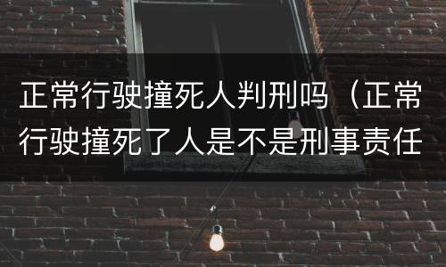 正常行驶撞死人判刑吗（正常行驶撞死了人是不是刑事责任）