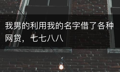 我男的利用我的名字借了各种网贷，七七八八