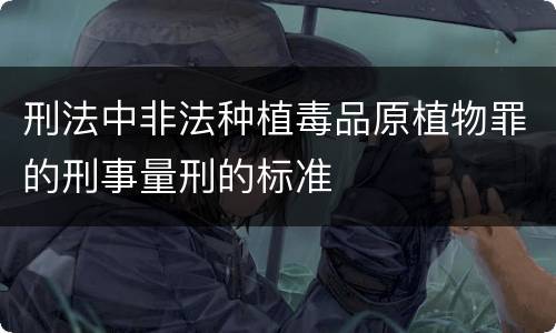 刑法中非法种植毒品原植物罪的刑事量刑的标准