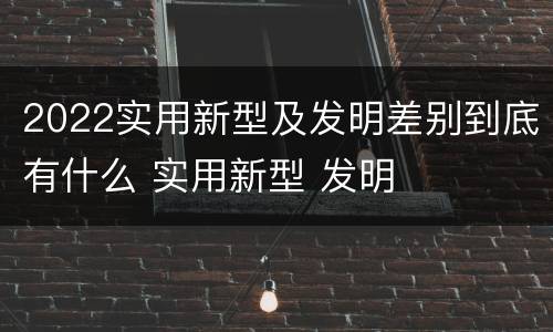 2022实用新型及发明差别到底有什么 实用新型 发明