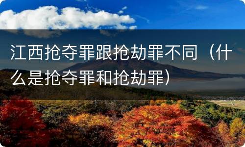 江西抢夺罪跟抢劫罪不同（什么是抢夺罪和抢劫罪）