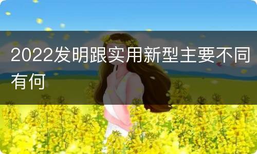 2022发明跟实用新型主要不同有何