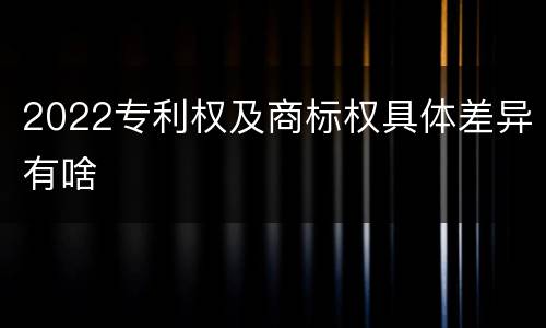 2022专利权及商标权具体差异有啥