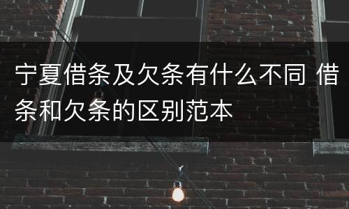 宁夏借条及欠条有什么不同 借条和欠条的区别范本