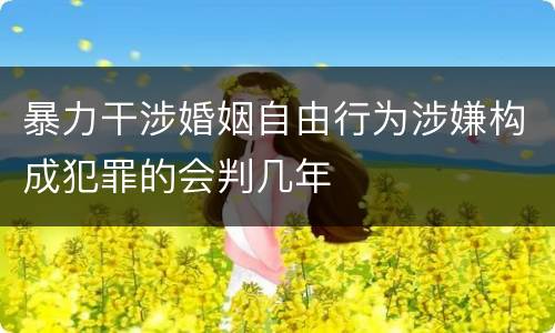 暴力干涉婚姻自由行为涉嫌构成犯罪的会判几年
