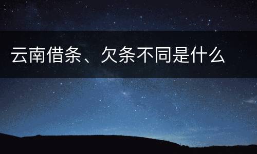 云南借条、欠条不同是什么