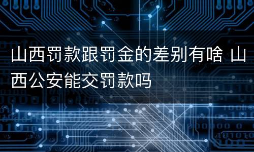 山西罚款跟罚金的差别有啥 山西公安能交罚款吗