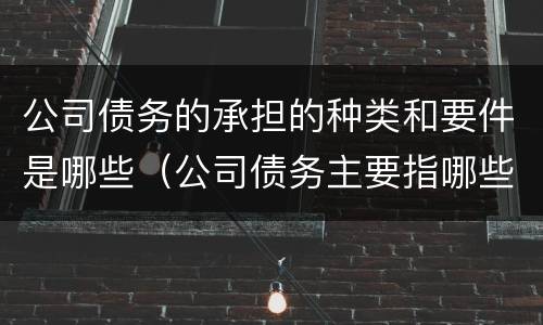 公司债务的承担的种类和要件是哪些（公司债务主要指哪些）
