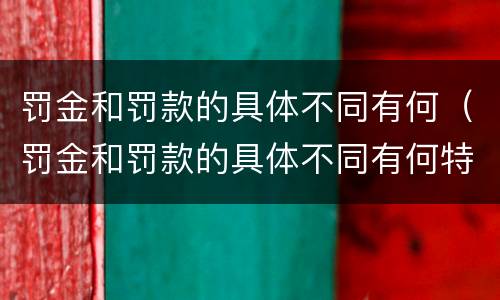 罚金和罚款的具体不同有何（罚金和罚款的具体不同有何特点）