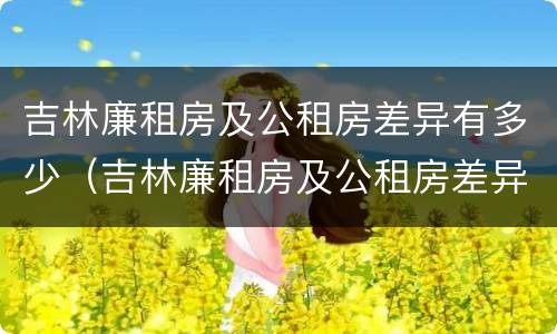 吉林廉租房及公租房差异有多少（吉林廉租房及公租房差异有多少年）