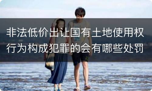 非法低价出让国有土地使用权行为构成犯罪的会有哪些处罚