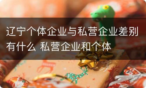 辽宁个体企业与私营企业差别有什么 私营企业和个体