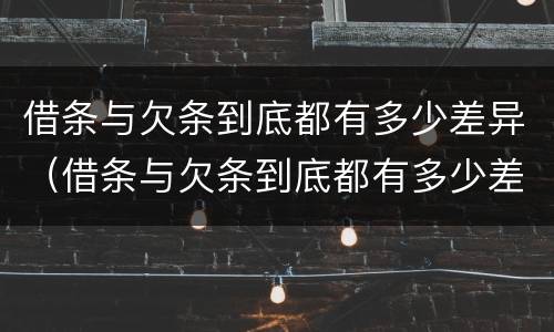 借条与欠条到底都有多少差异（借条与欠条到底都有多少差异怎么写）