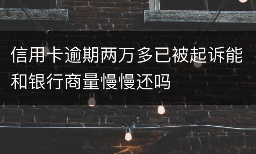信用卡逾期两万多已被起诉能和银行商量慢慢还吗